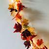 Halloween LED Lights Fall Maple Leaf Rattan Garland Copper Wire Lights Hanging Plants Festive Party Yard Decoration Lights