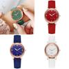 Fashionable Ladies' Quartz Watch With Decorative Night Light And Leather Strap