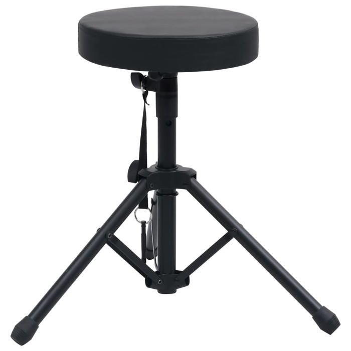 VidaXL Adjustable Drum Stool Black Round