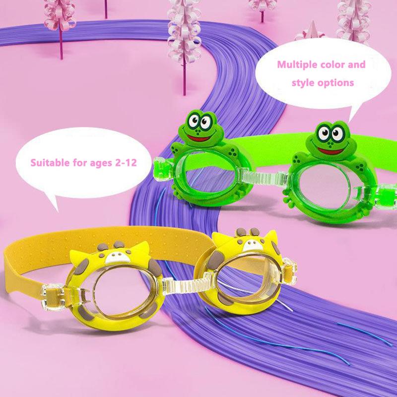 Swimming Goggles Kid Cartoon Cute HD Waterproof Fogproof Swim Eyewear Adjustable Mirror Strap Water Sport Colorful Goggles