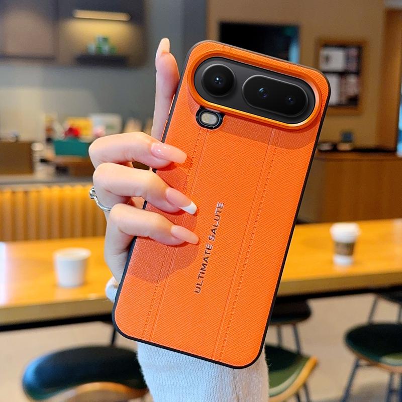 Für Honor Magic 8 Pro Air Handyhülle TPU Leder Aufkleber Design Leichte Luxus Optik Genähtes Linien Design Rote Kameraabdeckung