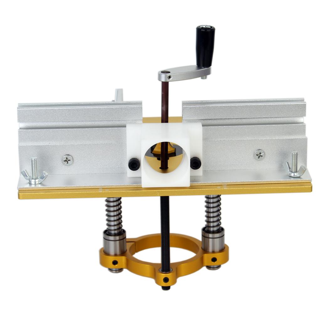Gold Aluminum Router Table Insert Plate With Lift Base For Woodworking Benches Table Saw 65mm Motors Trimmer Engraving Machine