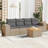 VidaXL Garden Lounge Set with Cushions 5 Pcs Beige Braided Resin 3225324
