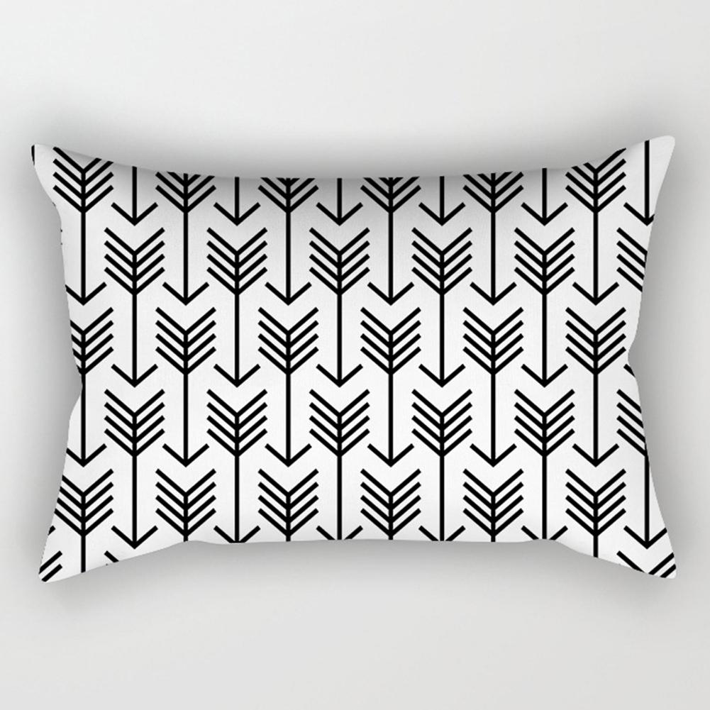 Pillowcase, Peach Skin Velvet Modern Simple Black And White Geometric Striped Pattern Sofa Cushion Cover, Soft Skin-friendly Rectangle Pillow Case 30x