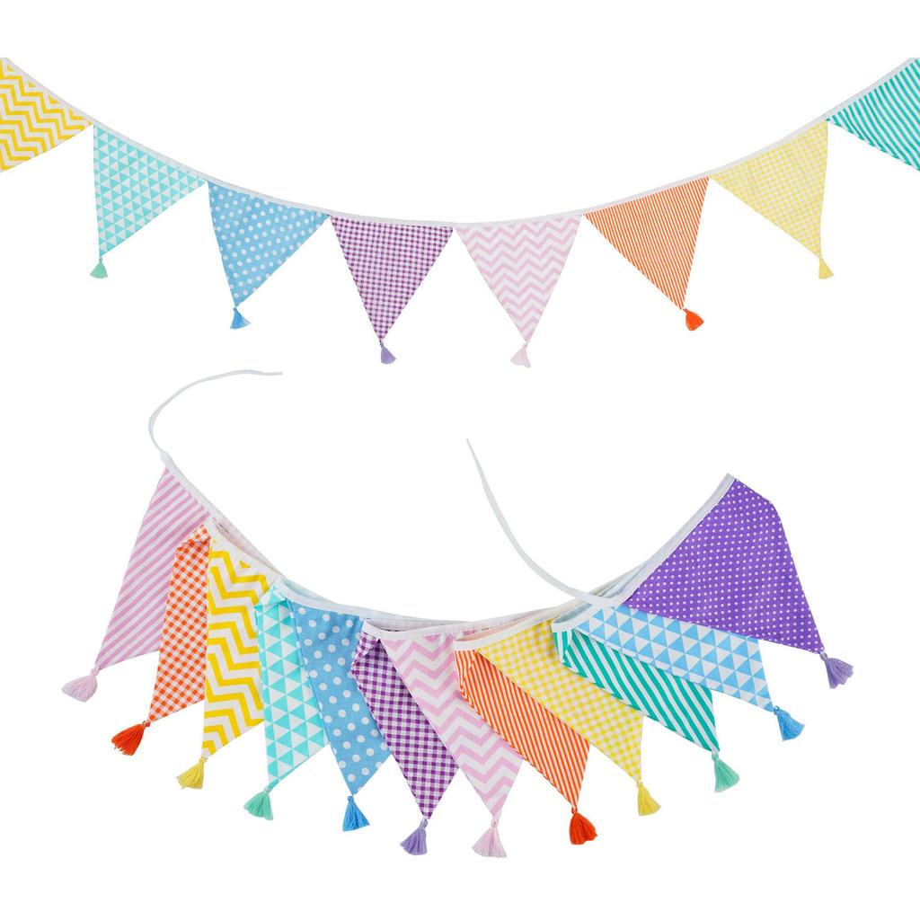 Nordic Cotton Tassel Triangle Bunting for Weddings, Photos, and Kindergartens