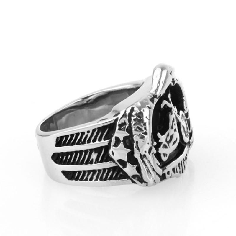 Herren Persönlichkeit Titanstahl Totenkopfring Punkring Herrenaccessoires