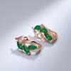 Kinel Fashion Green Leaf Ohrringe für Mädchen Rose Gold Farbe Party Hochzeit Schmuck
