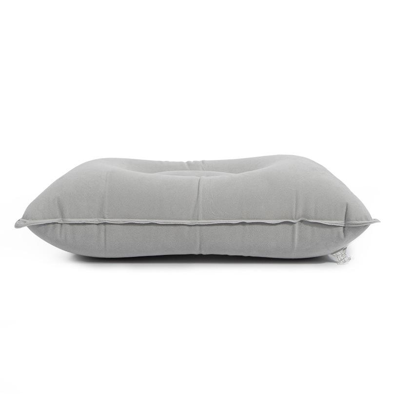 Large Inflatable Camping Pillow - Thickened Flocked Square Design, Folding Travel Pillow for Sleeping and Backrest.