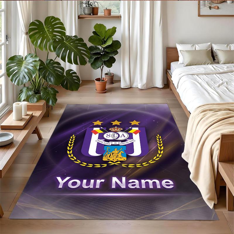 Crystal Velvet Rug Custom Name Text, Soft Non Slip Floor Mat Home DecorAnderlecht FC