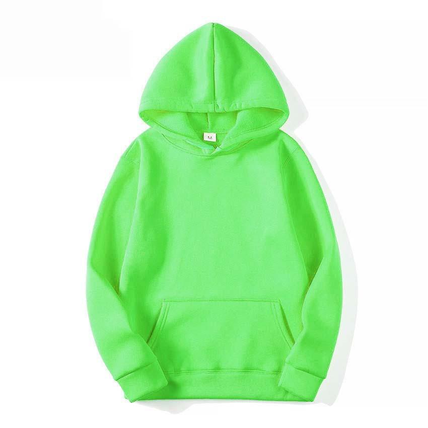 Men's and women's 18-color hooded sweater Men's solid-color sweater Men's long-sleeved pocket pullover sweater