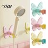 Hands Free Shower Holder Butterfly Head Holder, Wall Mounted Self-adhesive Handheld Adjustable Bracket, Universal Adjustment Waterproof Accessory for