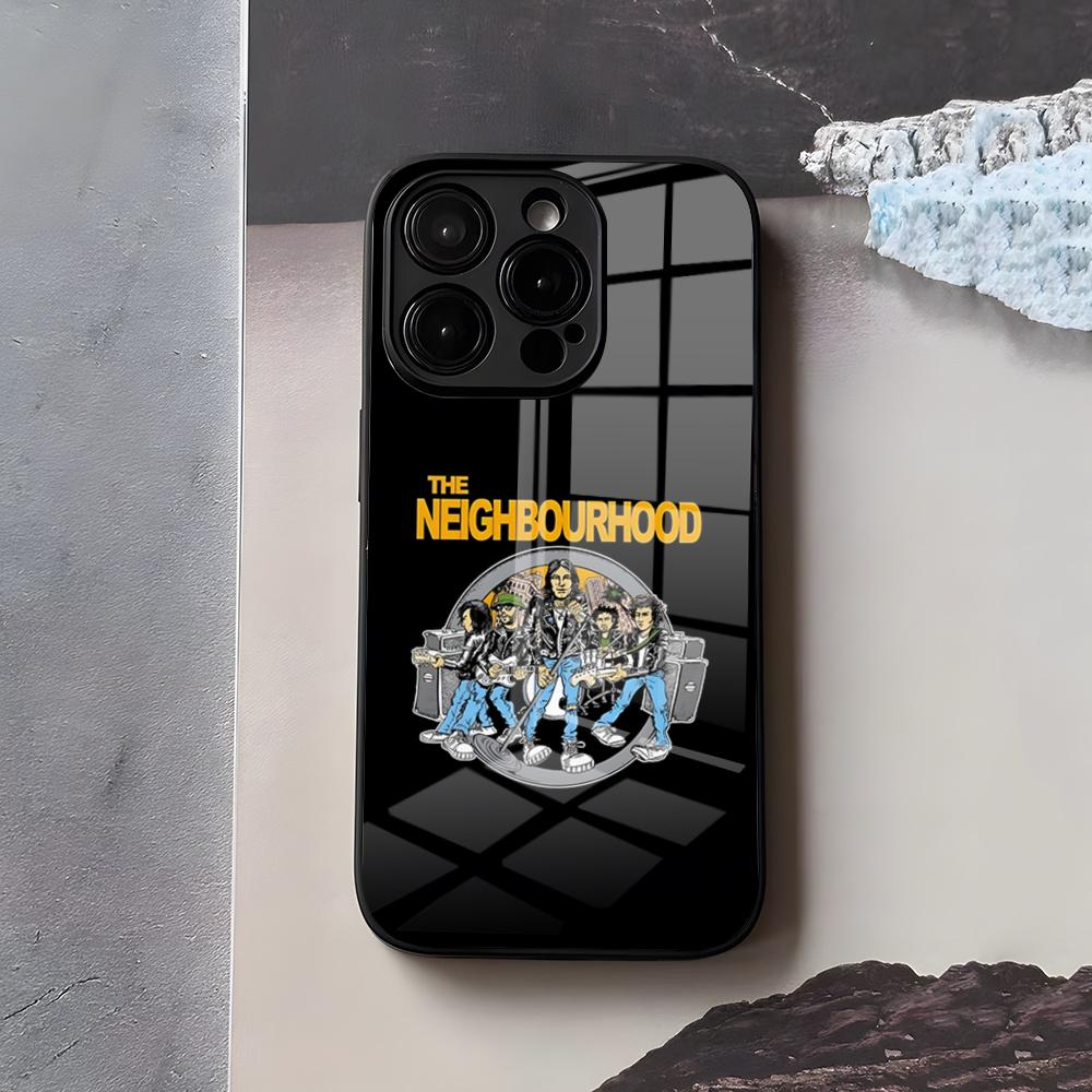 N-Neighbourhood Band Phone Case For IPhone 17 Air 16 E Pro Max 15 14 13 Mini 12 Pro 11 Max Plus Black Glass Cover