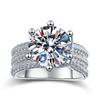 Three Lifetimes of Love PT950 Platinum 5CT Moissanite Ring Women's Romantic Sparkling Engagement Band