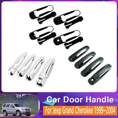 Car Door Handle Cover Trim For Jeep Grand Cherokee WJ 1999~2004 Door Handles Chromium Styling Set Exterior Parts Car