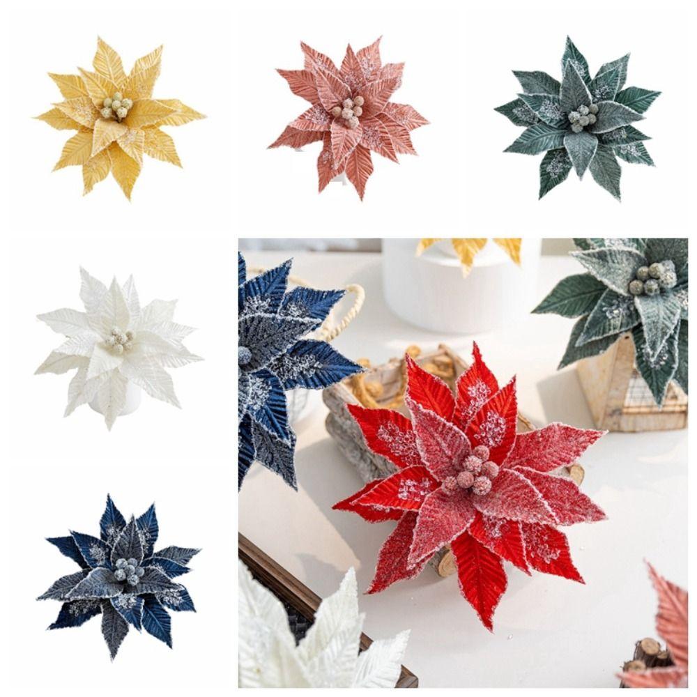 Realistic Simulated Flower Luxurious Artificial Flower Xmas Tree Ornaments  Christmas Decoration