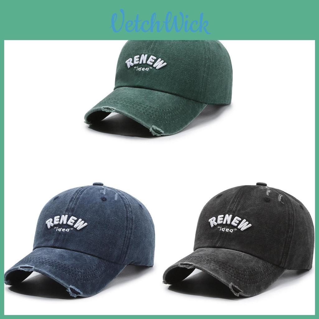Vintage Cotton Baseball Cap With Embroidered Lettering Adjustable Sun Protection For Men Women
