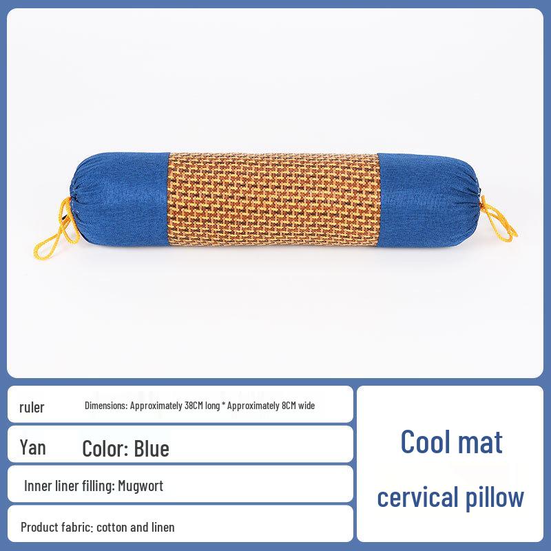 Manufacturer Cylindrical Ice Silk Cooling Pillow - Breathable Mugwort Neck Support Pillow for Summer Comfort