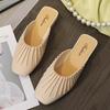 Summer Thin Heels Pointed Toe Med Female Shoes Ladies' Slippers Low Shallow Mules for Women Slides