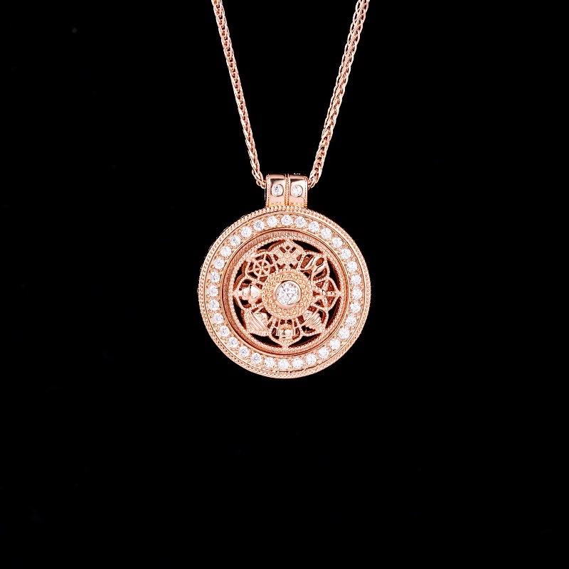 S925 Sterling Silver Compass Necklace, Bring Good Luck Across the Collar Chain, Moissanite Necklace