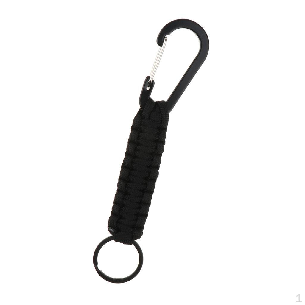Carabiner Survival Keychain Lanyard Rope Aluminum Alloy Buckle for Hiking Fishing Outdoor