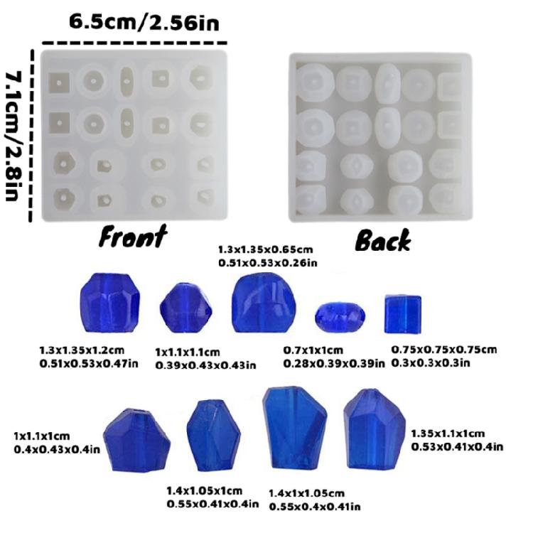 Silicone Crafting Mold Geometric Shape Handmade Beads Supplies Silicone Texture Suitable for Craft and Studio Projects