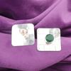 Round Natural Green Onyx Birthday Stud Mother Gift Earrings 925 Sterling Silver EE-146-15