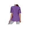 Adidas X Stella McCartney Color Block Loose Short Sleeve T-Shirt, Contrast Color Soft Casual Daily Tops Women Bright Purple White HH7220
