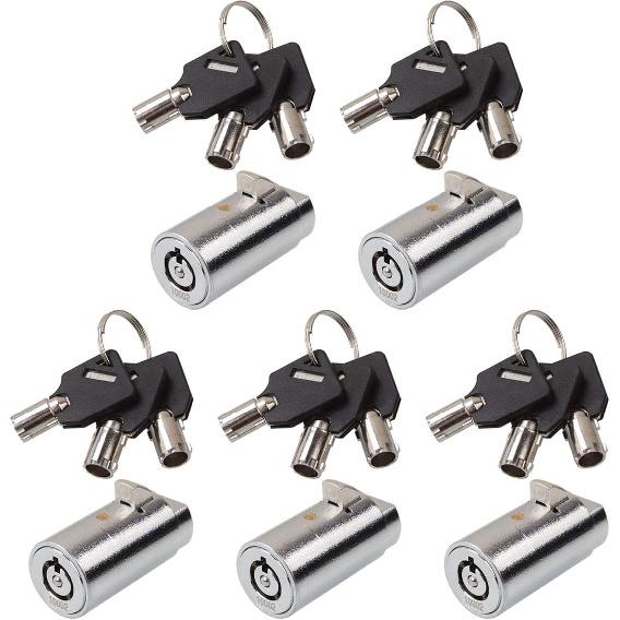 Candy Machine Key, High Security Vending Machine Lock and Key (Keyed Alike), 5-Pack Soda Machine Lock for Coke Machine, Pepsi Machine, Snack Machine,