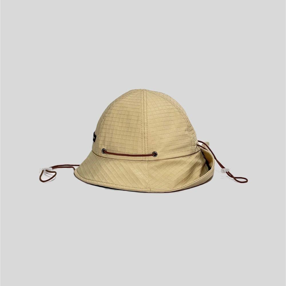 Neck-protecting Summer Drawstring Bucket Cap Adjustable Outdoor Sun Hat Casual Sun Protection Hat