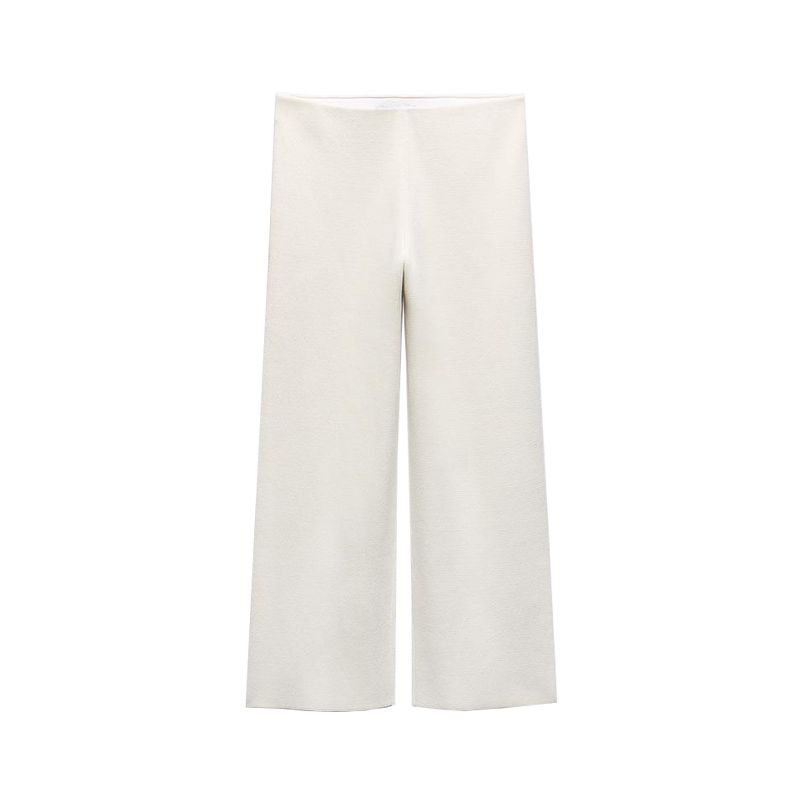 Spring New Temperament Hanging Collar Open Back Knitting Tops 2893013 High Waist Wide Leg Pants 2893014