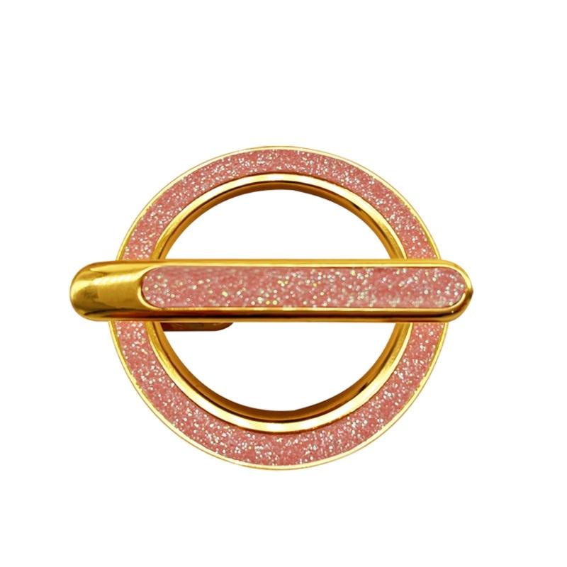 Multiple Angle Adjustable Glittering Brooch Design Phone Grip With Rotatable Magnetic Base Finger Stand Rack For Phone