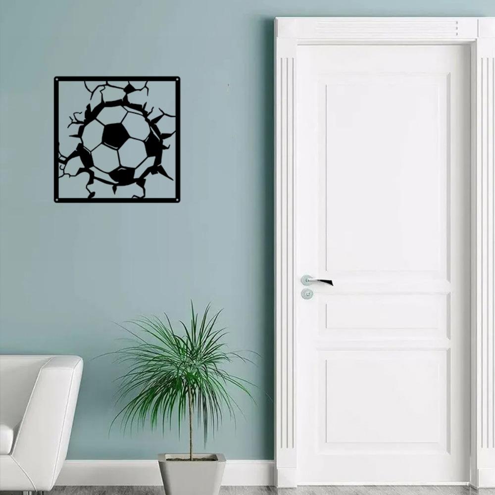 Soccer Metal Wall Decor Iron Hollowed Out Silhouette Hanging Living Room Bedroom Home Decor Crafts