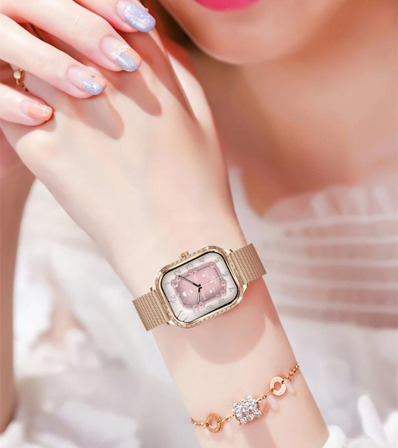 2025 Nové Dámské Chytré Hodinky Monitor Srdečního Tepu a Krevního Tlaku Přehrávání Hudby Hlasový Asistent AI Sportovní BT Volání SmartWatch