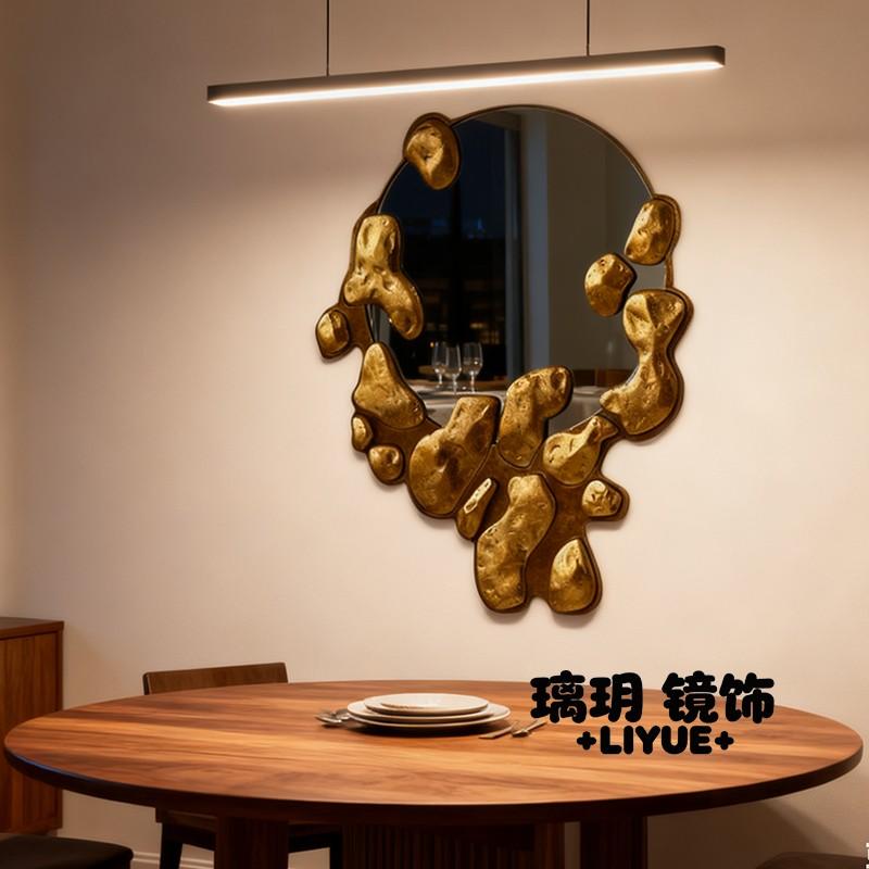 Irregular art-shaped mirrors, American-style creative restaurant special-shaped dining side mirrors, hotel decorative mirrors