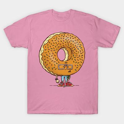 T-Shirt Damen Nerd Donut Harajuku Print Kawaii T-Shirt Sommer Kurzarm Damen T-Shirt Top Tee