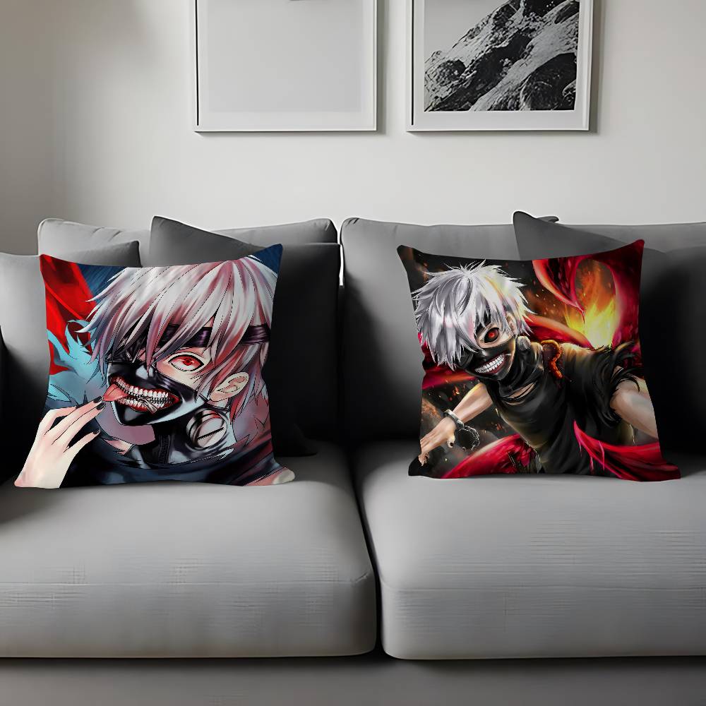 T-Tokyo G-Ghoul Anime Decorative Room Aesthetics Pillow Case Home Decor Bedroom Sofa Bed Couch Pillow Cover 45x45