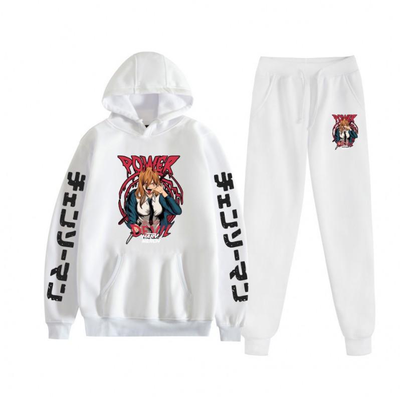 Chainsaw Man Couples Hoodie Sweatpants Set Long Sleeve Casual Outfit Men Women