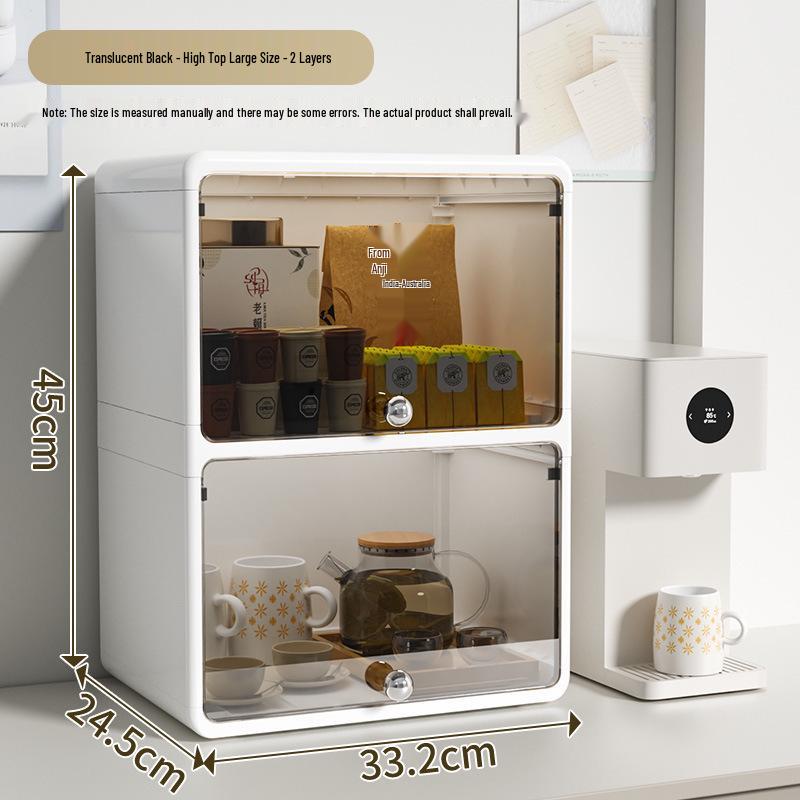 Multi-layer Dustproof Cup Holder & Storage Rack for Living Room