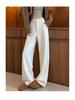 Women's Plus Size Wool Acetate Wide-Leg Pants - Autumn/Winter Thickened Straight-Leg Suit Pants
