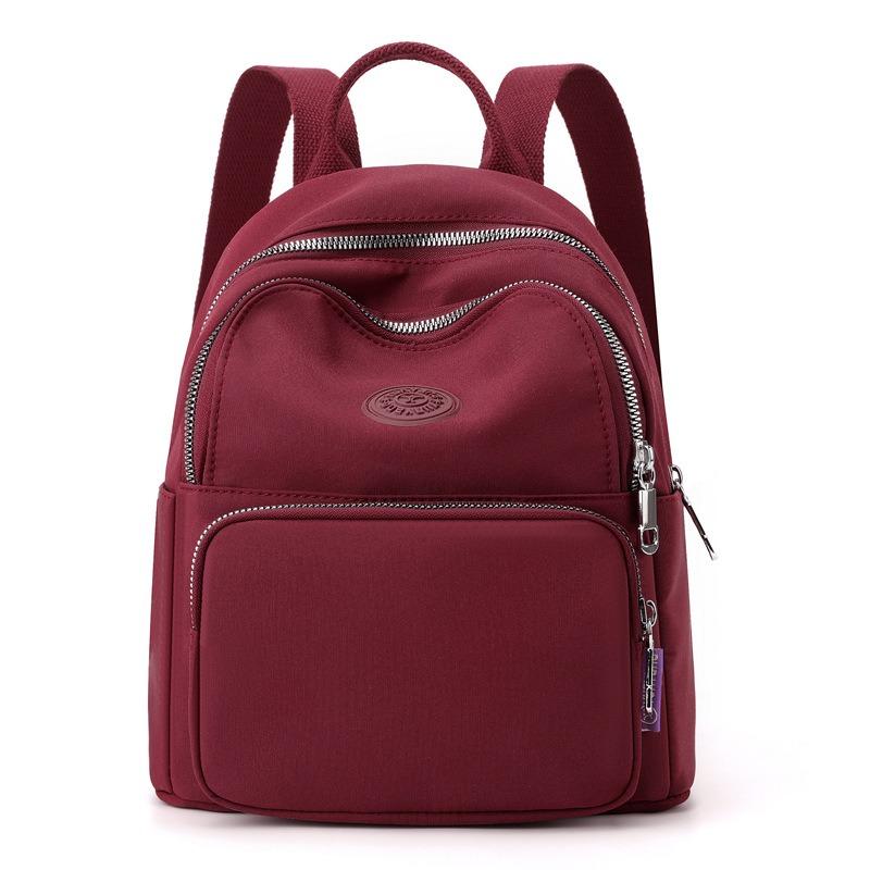 Women's Fashion Casual Solid Color Backpack, New Trend College Student Travel Large Capacity Small Backpack