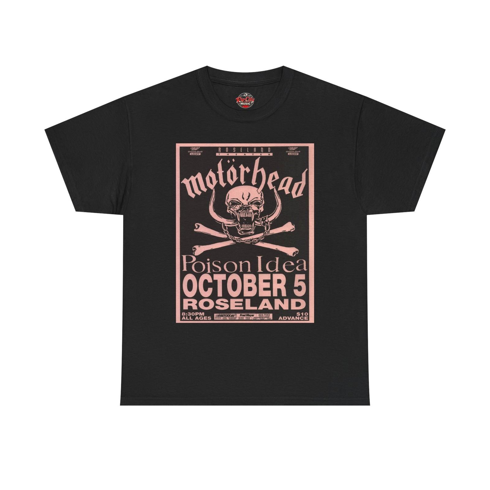 Motorhead Oct 5 Roseland Theatre Portland OR Retro Concert Poster T-Shirt S