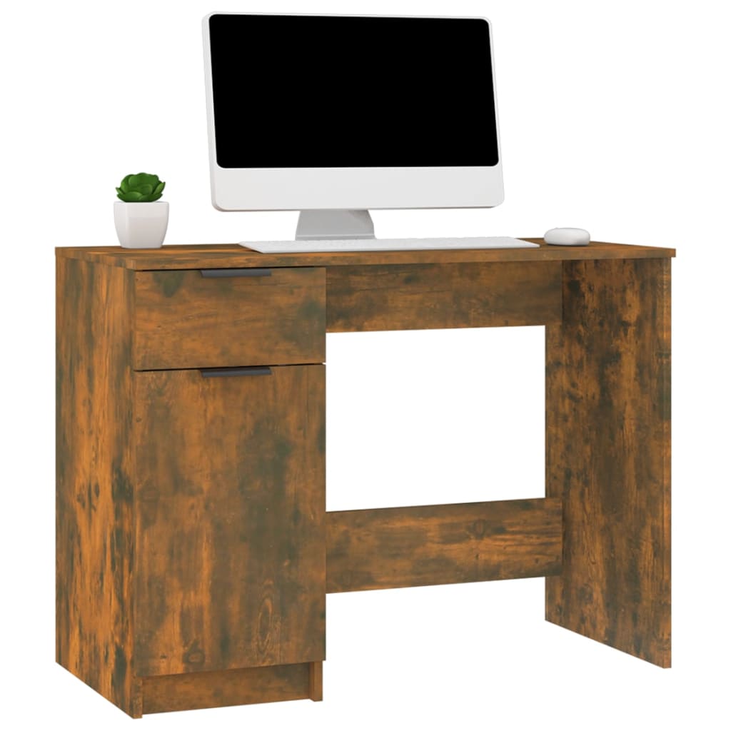 Writing Desk Smoked Oak 100x50x75 cm Particleboard