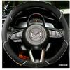 Černý kryt volantu z mikrovláknové kůže, ručně šitý, pro Mazda 3/6 Axela 2017-2018 Atenza CX-3 CX-5CX-9, automobilový doplněk