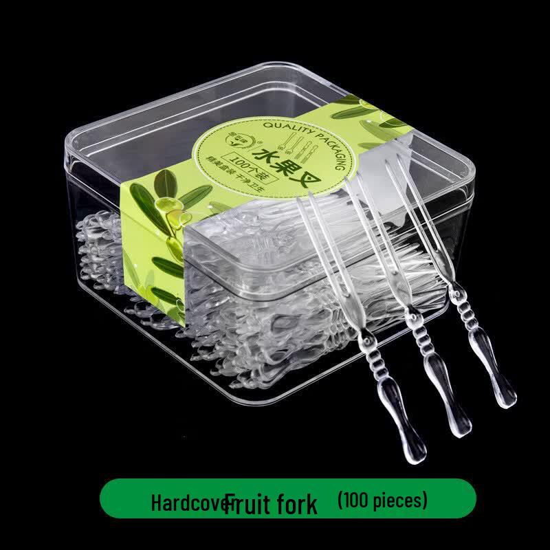 Disposable Clear Plastic Fruit & Dessert Forks, 100 Pcs