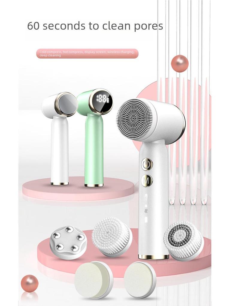 Silicone Electric Facial Cleansing Brush - Beauty Instrument Cleaner.