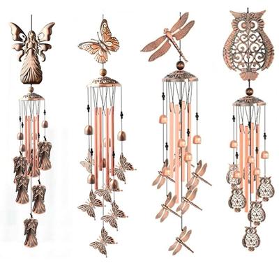 Creative Butterfly Bird Angel Wind Chimes Outdoor Hanging Decor Crisp Sound Tube Wind Chime Pendant