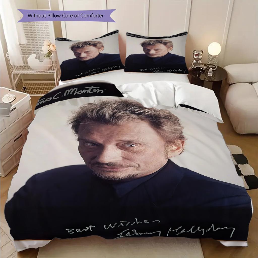 Biancheria da letto La Leggenda di Johnny Hallyday, copripiumino, federa, decorazione per la casa, regalo di compleanno (1 * copripiumino+2 * federe, senza imbottitura)