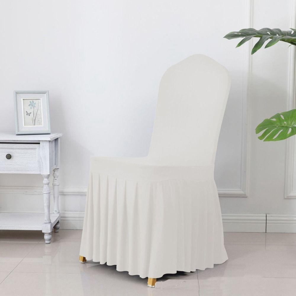 Soft Pleated Skirt Chair Covers Solid Color Chair Protective Case Chair Cushion Long Back Chair