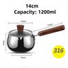 316 Stainless Steel Milk Saucepan with Lid Round Pasta Pot Cookware Stockpot Stovepot for Hotel Camping Restaurant 12 14cm