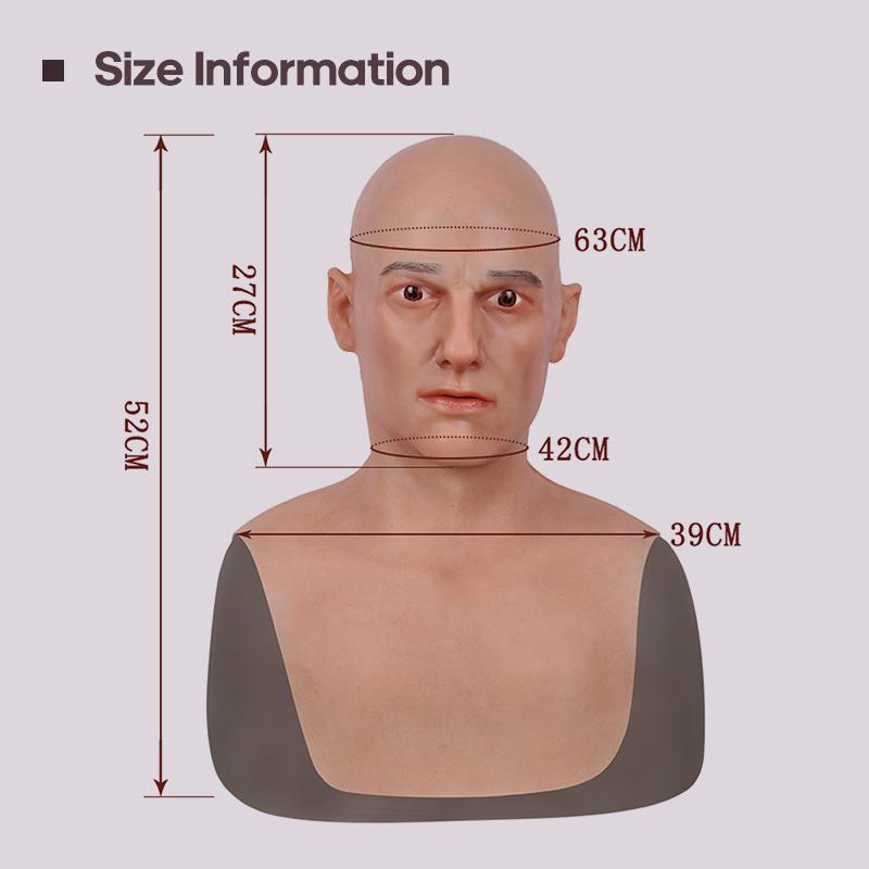 /ODM Silicone Mask Latest Halloween Property Full Head Bareheaded Middle-aged Man Headgear Cosplay Silicone Head Mask